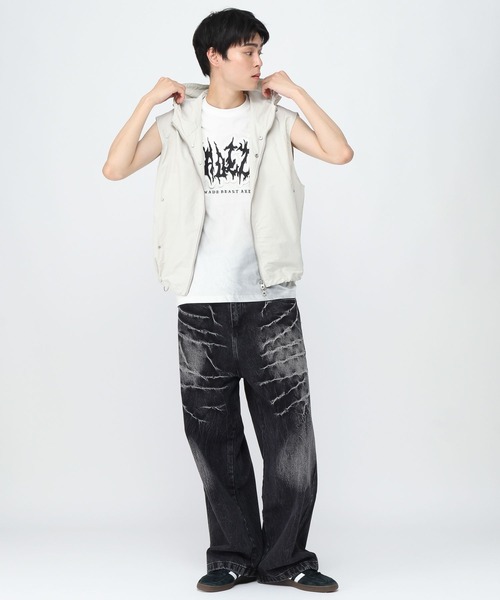 3.3 Field Trip （3.3フィールドトリップ）の「3.3 Field Trip／ナイロンフードベスト（ベスト・メンズ・ブラック/グレー・FREE）」の6枚目の写真