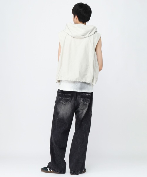 3.3 Field Trip （3.3フィールドトリップ）の「3.3 Field Trip／ナイロンフードベスト（ベスト・メンズ・ブラック/グレー・FREE）」の3枚目の写真