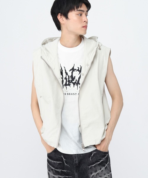 3.3 Field Trip （3.3フィールドトリップ）の「3.3 Field Trip／ナイロンフードベスト（ベスト・メンズ・ブラック/グレー・FREE）」の7枚目の写真