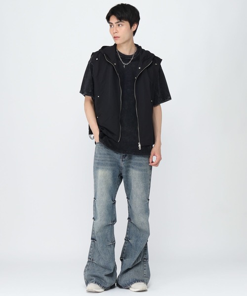 3.3 Field Trip （3.3フィールドトリップ）の「3.3 Field Trip／ナイロンフードベスト（ベスト・メンズ・ブラック/グレー・FREE）」の8枚目の写真