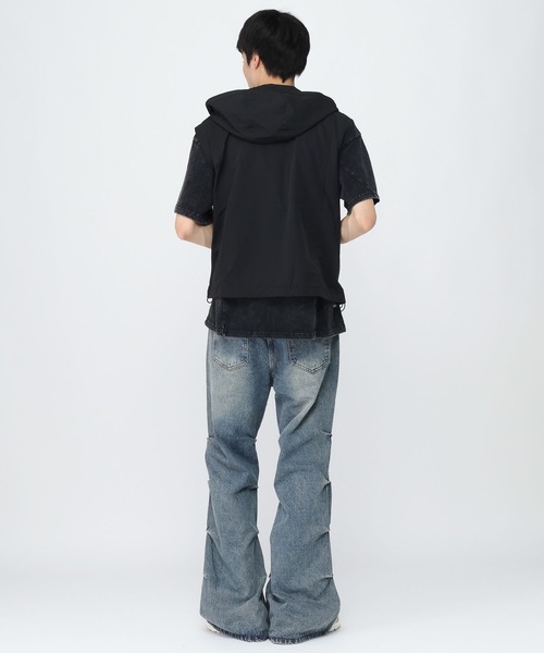 3.3 Field Trip （3.3フィールドトリップ）の「3.3 Field Trip／ナイロンフードベスト（ベスト・メンズ・ブラック/グレー・FREE）」の9枚目の写真