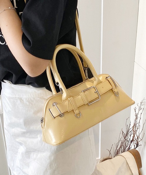 Lace Ladies（レースレディース）の「2WAY ベルト付き コンパクト シェル型 ショルダーバッグ（ボストンバッグ・レディース・ブルー/ブラック/ホワイト/イエロー/ピンク・FREE）」の13枚目の写真