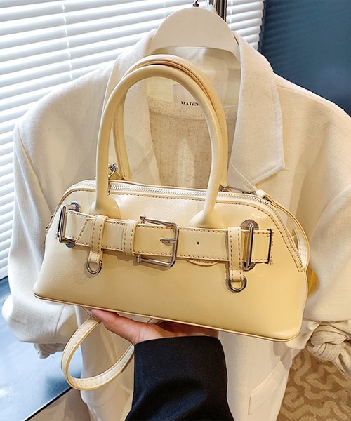 Lace Ladies（レースレディース）の「2WAY ベルト付き コンパクト シェル型 ショルダーバッグ（ボストンバッグ・レディース・ブルー/ブラック/ホワイト/イエロー/ピンク・FREE）」の16枚目の写真
