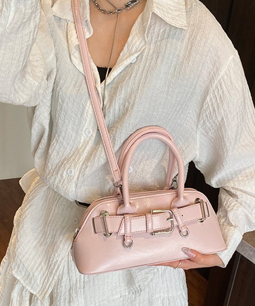 Lace Ladies（レースレディース）の「2WAY ベルト付き コンパクト シェル型 ショルダーバッグ（ボストンバッグ・レディース・ブルー/ブラック/ホワイト/イエロー/ピンク・FREE）」の17枚目の写真