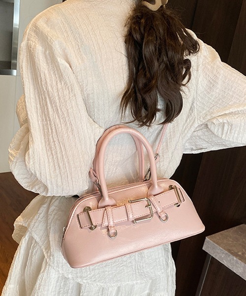 Lace Ladies（レースレディース）の「2WAY ベルト付き コンパクト シェル型 ショルダーバッグ（ボストンバッグ・レディース・ブルー/ブラック/ホワイト/イエロー/ピンク・FREE）」の18枚目の写真