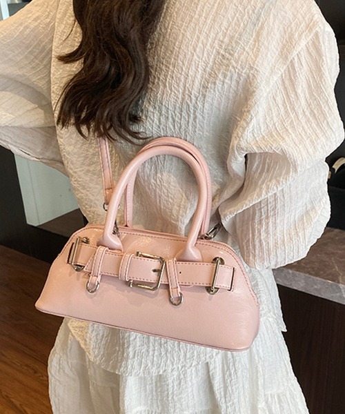 Lace Ladies（レースレディース）の「2WAY ベルト付き コンパクト シェル型 ショルダーバッグ（ボストンバッグ・レディース・ブルー/ブラック/ホワイト/イエロー/ピンク・FREE）」の19枚目の写真