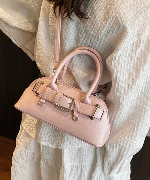Lace Ladies（レースレディース）の「2WAY ベルト付き コンパクト シェル型 ショルダーバッグ（ボストンバッグ・レディース・ブルー/ブラック/ホワイト/イエロー/ピンク・FREE）」の20枚目の写真
