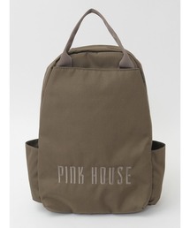 【美品】PINK HOUSE　ピンクハウス　リュック　キャンバス　カーキベージュ 美品】PINK HOUSE ピンクハウス リュック キャンバス カーキ