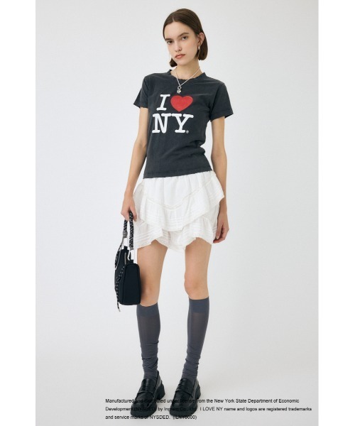 MOUSSY(マウジー)の「I LOVE NY STACKED LOGO Tシャツ(Tシャツ/カットソー・レディース・ホワイト/ピンク/ブラック・FREE)」の8枚目の写真