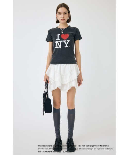 MOUSSY(マウジー)の「I LOVE NY STACKED LOGO Tシャツ(Tシャツ/カットソー・レディース・ホワイト/ピンク/ブラック・FREE)」の7枚目の写真