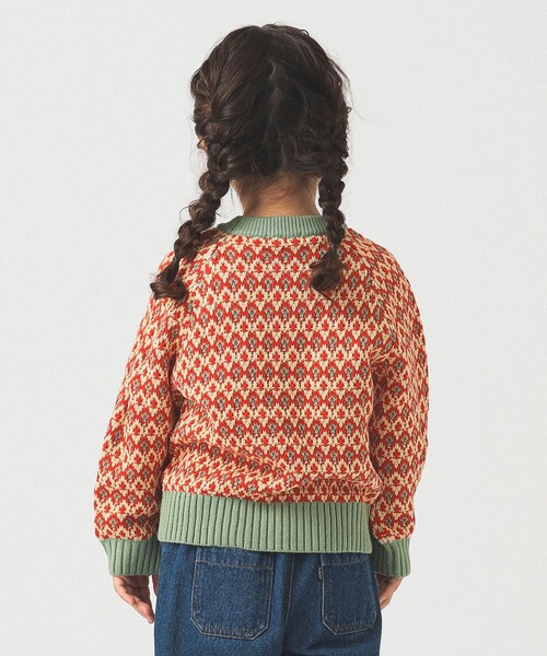 B:MING by BEAMS(ビーミングバイビームス)の「柄編みニット プルオーバー 2025FW(90~140cm)(ニット/セーター・キッズ・レッド/ネイビー・S(90-100)/L(130-140)/M(110-120))」の5枚目の写真