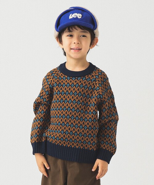 B:MING by BEAMS(ビーミングバイビームス)の「柄編みニット プルオーバー 2025FW(90~140cm)(ニット/セーター・キッズ・レッド/ネイビー・S(90-100)/L(130-140)/M(110-120))」の6枚目の写真
