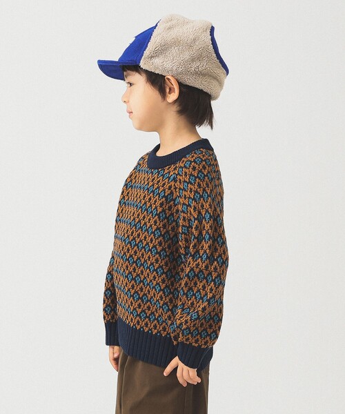 B:MING by BEAMS(ビーミングバイビームス)の「柄編みニット プルオーバー 2025FW(90~140cm)(ニット/セーター・キッズ・レッド/ネイビー・S(90-100)/L(130-140)/M(110-120))」の7枚目の写真
