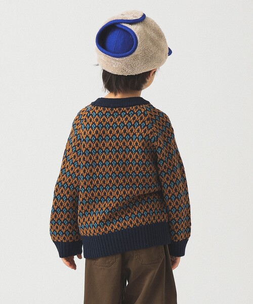 B:MING by BEAMS(ビーミングバイビームス)の「柄編みニット プルオーバー 2025FW(90~140cm)(ニット/セーター・キッズ・レッド/ネイビー・S(90-100)/L(130-140)/M(110-120))」の8枚目の写真