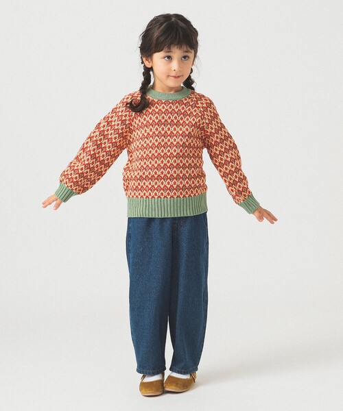 B:MING by BEAMS(ビーミングバイビームス)の「柄編みニット プルオーバー 2025FW(90~140cm)(ニット/セーター・キッズ・レッド/ネイビー・S(90-100)/L(130-140)/M(110-120))」の11枚目の写真