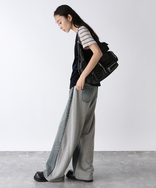 JEANASIS（ジーナシス）の「スウェットドッキングデニム/576430（デニムパンツ・レディース・ブルー系その他/ブラック系その他・FREE）」の4枚目の写真