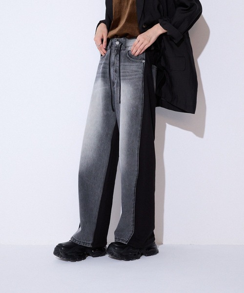 JEANASIS（ジーナシス）の「スウェットドッキングデニム/576430（デニムパンツ・レディース・ブルー系その他/ブラック系その他・FREE）」の22枚目の写真