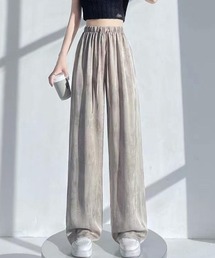 ラフなのに上品見え夏服ワイドイージーパンツ