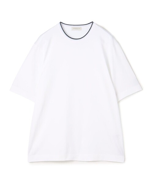 TOMORROWLAND (トゥモローランド)の「スーピマコットン ニットコンビ ハーフスリーブカットソー(Tシャツ/カットソー・メンズ・カーキ/ブラック/イエロー/ホワイト・L/M/S)」の2枚目の写真