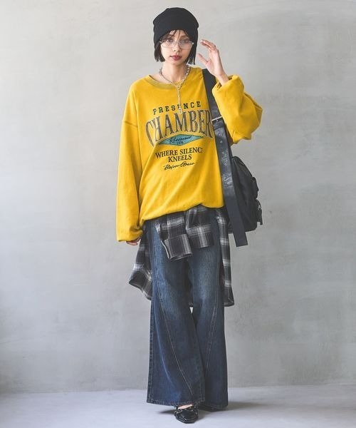 PAGEBOY（ページボーイ）の「カレッジクラフトスウェット/トレーナー（スウェット・レディース・オートミール/マスタード/チャコールグレー/レッド系その他/モスグリーン・FREE）」の14枚目の写真