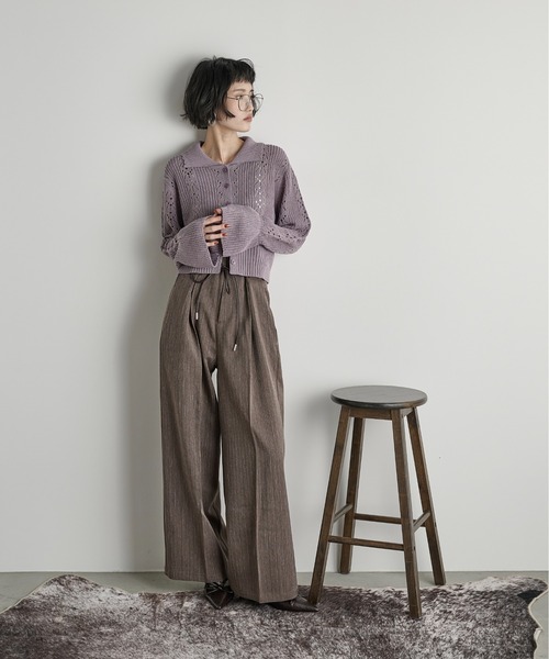 45R ジャガードニットボレロ 45Rハンドニットのボレロ（インディゴ）: WOMEN｜45R