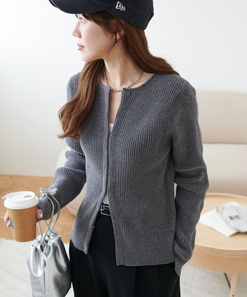 ベロアモールホックカーディガン《WEB限定カラーあり》（カーディガン