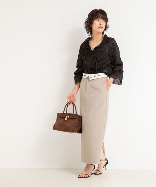 NOLLEY’S Sophi（ノーリーズソフィ）の「ドットフロッキーフリルネックブラウス（シャツ/ブラウス・レディース・ブラック系その他/ホワイト系その他2・38）」の14枚目の写真