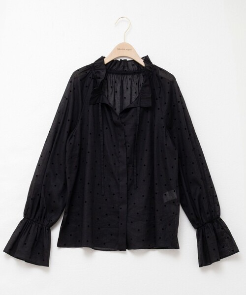 NOLLEY’S Sophi（ノーリーズソフィ）の「ドットフロッキーフリルネックブラウス（シャツ/ブラウス・レディース・ブラック系その他/ホワイト系その他2・38）」の19枚目の写真