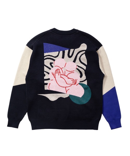 TXA(ティーエックスエー)の「前田豆コ Jacquard Sweater(ニット/セーター・メンズ・ベージュ/ブラック・2/1)」の3枚目の写真