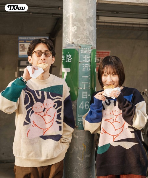 TXA(ティーエックスエー)の「前田豆コ Jacquard Sweater(ニット/セーター・メンズ・ベージュ/ブラック・2/1)」の13枚目の写真