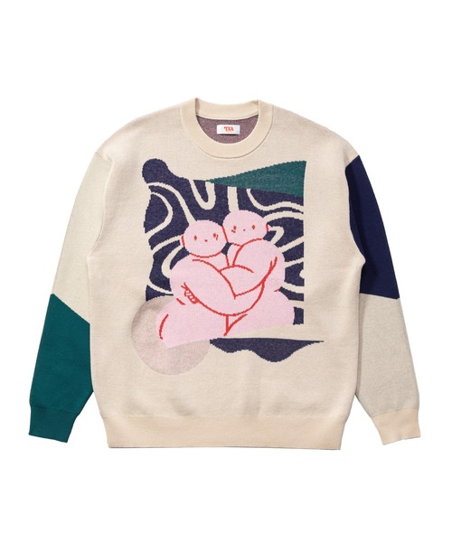 TXA(ティーエックスエー)の「前田豆コ Jacquard Sweater(ニット/セーター・メンズ・ベージュ/ブラック・2/1)」の8枚目の写真