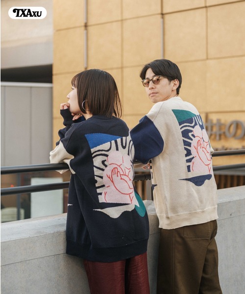 TXA(ティーエックスエー)の「前田豆コ Jacquard Sweater(ニット/セーター・メンズ・ベージュ/ブラック・2/1)」の14枚目の写真