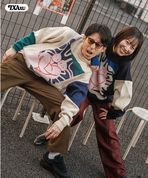 TXA(ティーエックスエー)の「前田豆コ Jacquard Sweater(ニット/セーター・メンズ・ベージュ/ブラック・2/1)」の16枚目の写真