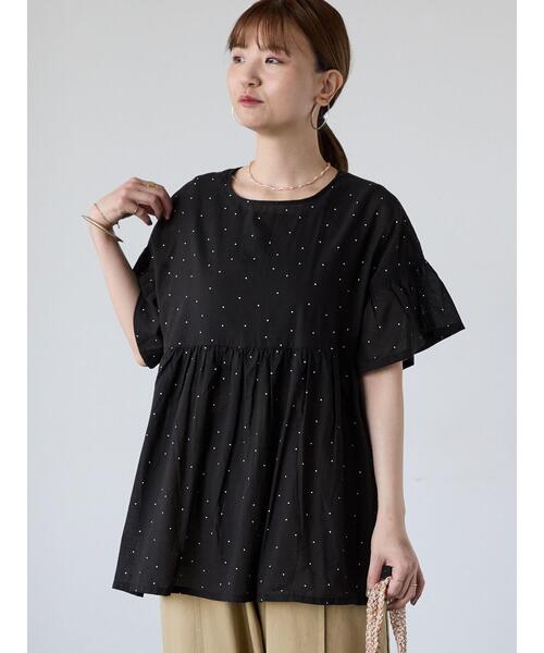 Lugnoncure（ルノンキュール）の「無地/柄アソート前後2WAYフリルブラウス（シャツ/ブラウス・レディース・チャコールグレー/オフホワイト/ホワイト/ネイビー/ブラック・F）」の17枚目の写真