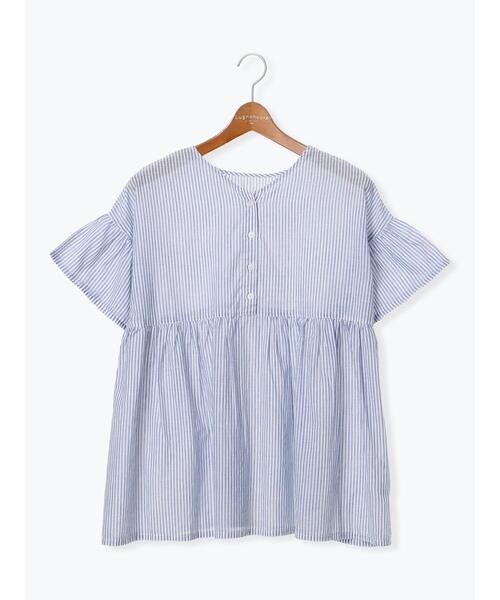 Lugnoncure（ルノンキュール）の「無地/柄アソート前後2WAYフリルブラウス（シャツ/ブラウス・レディース・チャコールグレー/オフホワイト/ホワイト/ネイビー/ブラック・F）」の22枚目の写真