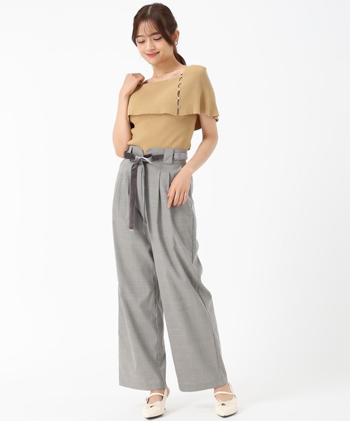 MISCH MASCH(ミッシュマッシュ)の「アシメ金釦2wayケープニット(ニット/セーター・レディース・ブラウン/イエロー/パープル・フリ-)」の20枚目の写真