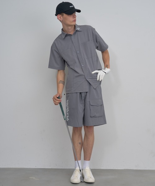 Mid 90s Club(ミッドナインティーズクラブ)の「Basic logo Breeze Tech Set Up(シャツ/ブラウス・メンズ・グレー/ブラック/グリーン・MEDIUM/X-LARGE/LARGE)」の2枚目の写真