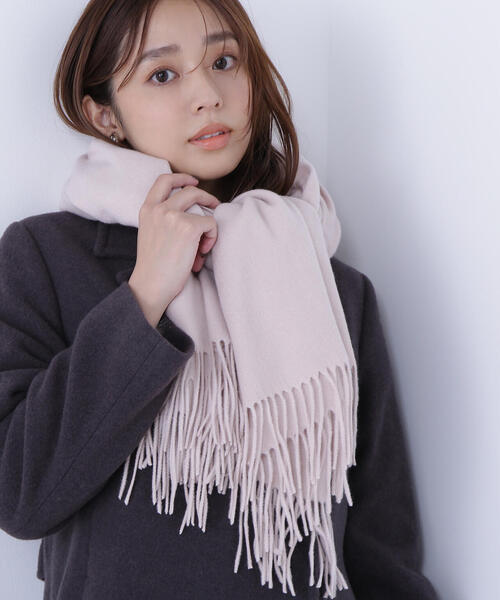 NATURAL BEAUTY BASIC(ナチュラルビューティーベーシック)の「◇【Oggi掲載】ウインターライトストール(ストール/ショール・レディース・ダークブラウン/ベージュ/イエロー/ピンク/オフホワイト・FREE)」の8枚目の写真