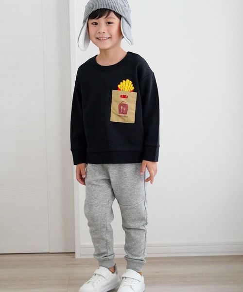 SKAPE（エスケープ）の「ｳﾗｼｬｷﾞｰｼﾞｮｶﾞｰﾊﾟﾝﾂ（スウェットパンツ・キッズ・グレー/ブラック・90cm/100cm/120cm/110cm/130cm）」の6枚目の写真