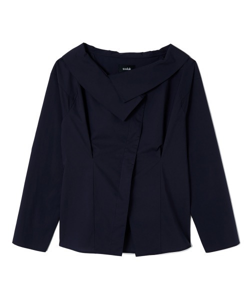 soduk（スドーク）の「big collar shirt（シャツ/ブラウス・レディース・ネイビー/ホワイト/ブルー・ONE SIZE）」の10枚目の写真