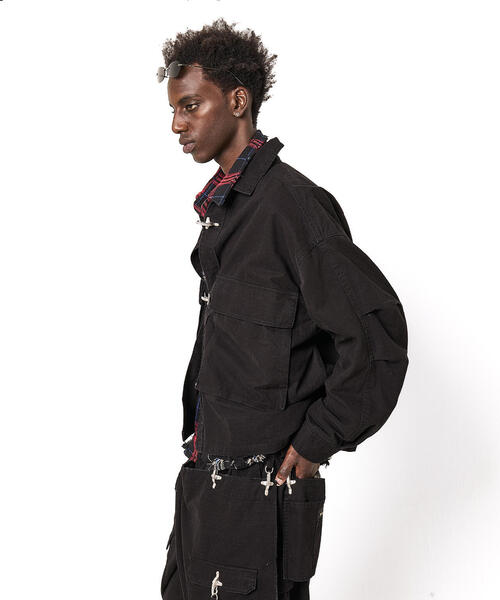 DANKE SCHON(ダンケシェーン)の「DankeSchon/ダンケシェーン/RIPSTOP CARGO SHIRTS(シャツ/ブラウス・メンズ・ブラック/グレー・S/M/L)」の11枚目の写真