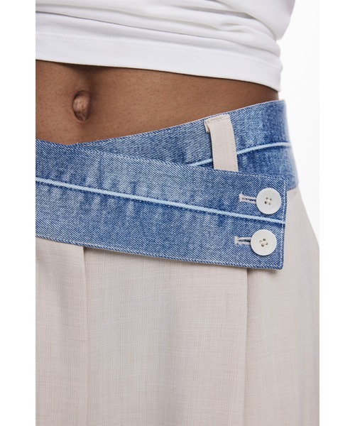 Desigual（デシグアル）の「デニムウエストタック入りストレートパンツ（その他パンツ・レディース・ホワイト・XS/M/L/XL/S）」の3枚目の写真