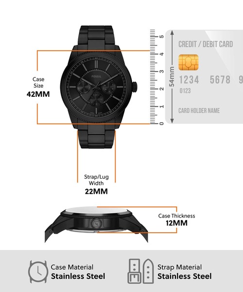FOSSIL(フォッシル)の「フォッシル 腕時計 メンズ アナログ ステンレス FS6135(アナログ腕時計・メンズ・ブラック・FREE)」の5枚目の写真