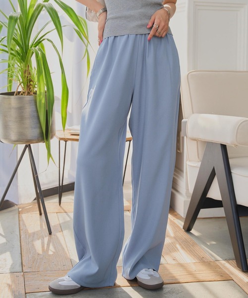 KOBE LETTUCE(コウベレタス)の「ウエストリボンリラックスワイドパンツ(その他パンツ・レディース・ブラック/アイボリー系/ブルー/グレー/ベージュ/チェリーレッド・M/M-Short/TM/PM)」の5枚目の写真