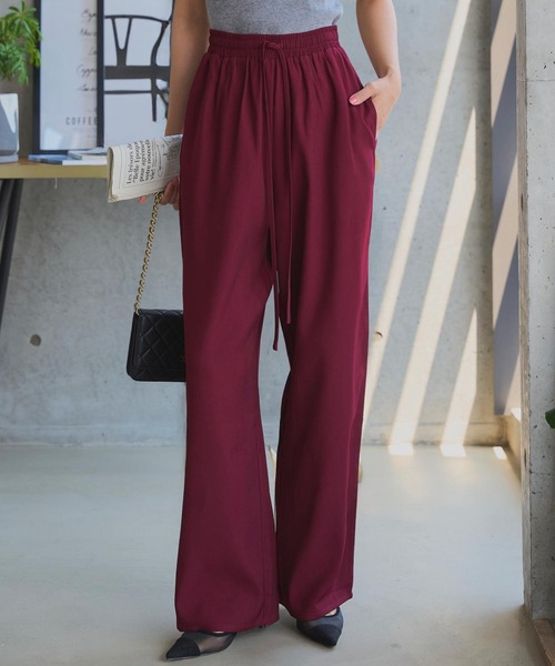 KOBE LETTUCE(コウベレタス)の「ウエストリボンリラックスワイドパンツ(その他パンツ・レディース・ブラック/アイボリー系/ブルー/グレー/ベージュ/チェリーレッド・M/M-Short/TM/PM)」の6枚目の写真