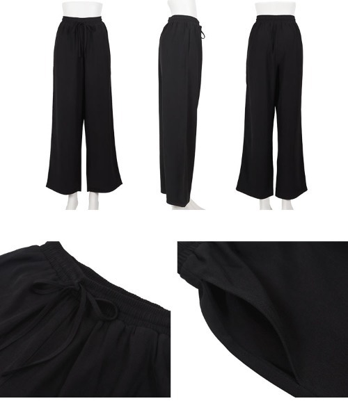 KOBE LETTUCE(コウベレタス)の「ウエストリボンリラックスワイドパンツ(その他パンツ・レディース・ブラック/アイボリー系/ブルー/グレー/ベージュ/チェリーレッド・M/M-Short/TM/PM)」の16枚目の写真