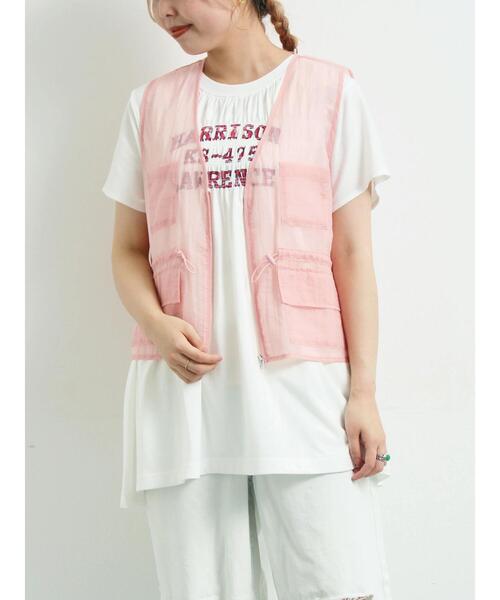 SM2（エスエムツー）の「シアーナイロンジップベスト（ベスト・レディース・ピンク/オフホワイト/カーキ/ブラック・F）」の22枚目の写真