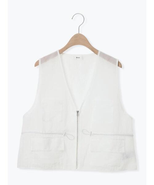 SM2（エスエムツー）の「シアーナイロンジップベスト（ベスト・レディース・ピンク/オフホワイト/カーキ/ブラック・F）」の13枚目の写真