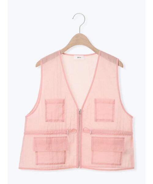 SM2（エスエムツー）の「シアーナイロンジップベスト（ベスト・レディース・ピンク/オフホワイト/カーキ/ブラック・F）」の14枚目の写真