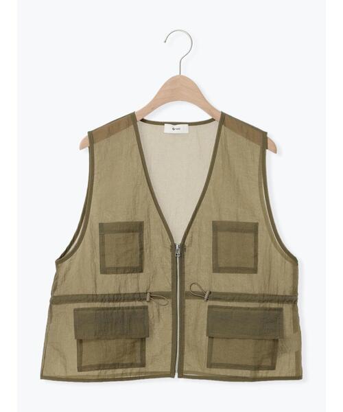 SM2（エスエムツー）の「シアーナイロンジップベスト（ベスト・レディース・ピンク/オフホワイト/カーキ/ブラック・F）」の15枚目の写真